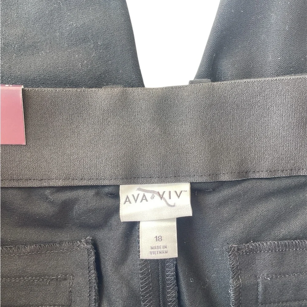 Ava & Viv Black Ankle Pants High Rise Fitted Hip Comfort Waist Woman 18 NWT